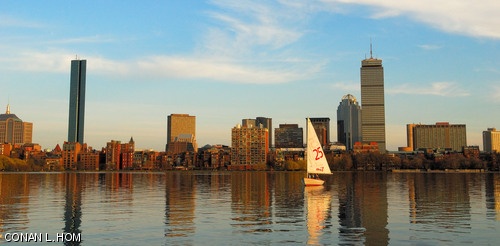 Warm weather over the weekend made for ideal sunset sailing conditions on the Charles River on Saturday afternoon.