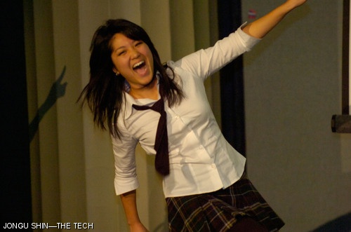 Elizabeth Kim ’10 dances to Korean pop at the Korean Student Association’s Culture Show held Sunday in Walker Memorial.