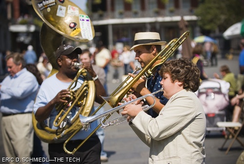One of New Orleans’ many jazz bands performs in Jackson Square in the French Quarter on Sunday, March 23.