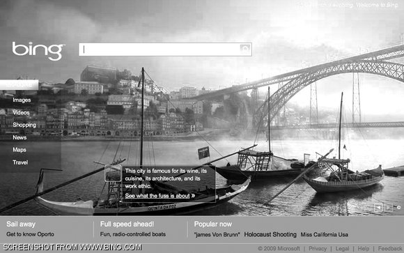 Bing’s image intensive home page.