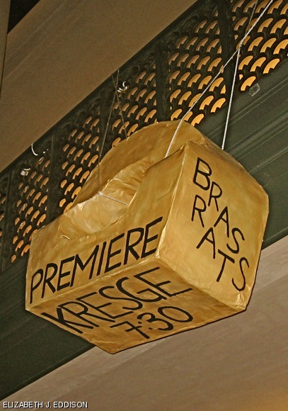 MIT Hackers placed a giant mock Brass Rat above the entrance to the Infinite Corridor in Lobby 7 on Friday morning, the day of the 2011 Ring Premiere.