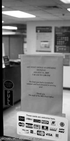 The post office in the Student Center will reopen on Monday, August 31 at 7:30 a.m.