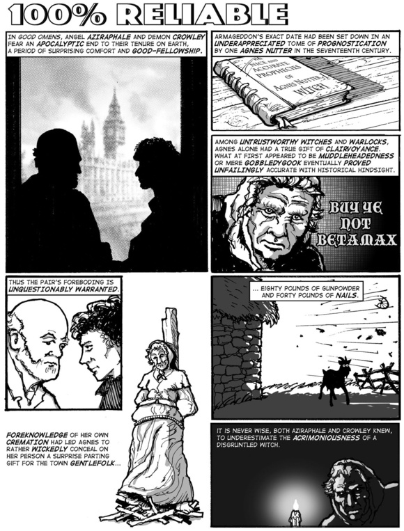 First note that the bold words are a little odd, and some of them unusually long. There are exactly two of each length from 5 to 16 characters, and if you compare them letter-by-letter, you will see each same-length pair has one position where both words have the same letter, such as S at the end of AGNES and NAILS. If you collect all these letters, they spell SEE WALLY WOOD. It you research Wally Wood, a comic book artist, you will find his “22 Panels that Always Work.” Each of the 7 panels in this puzzle is an example of one of the 22 types, such as “silhouette,” “one big object,” etc. If you assign letters A–V to the 22 panels in the order they appear, and then collect the letters for the 7 types of panels represented in the puzzle, they spell SHADING.