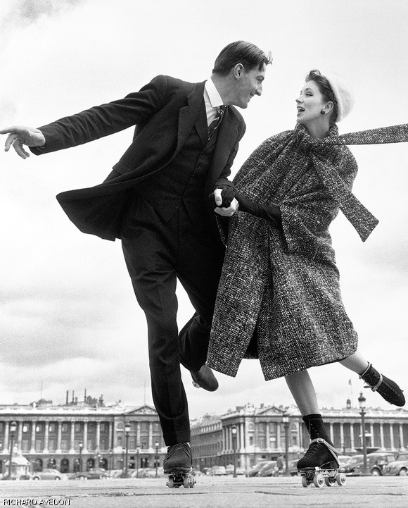 Go, Suzy, go: Avedon liked to capture women in motion. In this scene from Paris in the summer of 1956, his muse Suzy Parker roller-skates in a Dior dress.