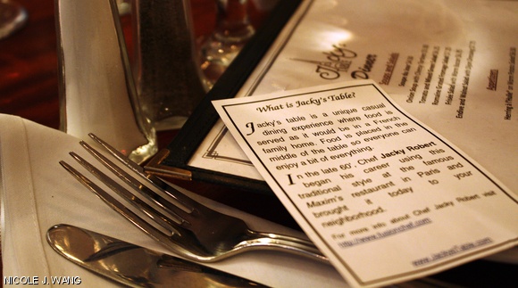 Jacky’s Table is family-style dining in a warm and inviting den.