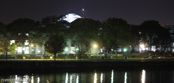 Hackers installed a fully functional street lamp atop the Building 1 pyramid on Saturday night.