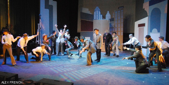 Gamblers play craps and roll dice down New York City sewers at the end to the Crapshooter’s Ballet.