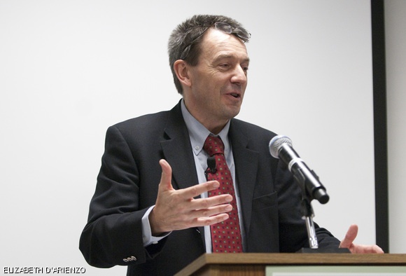 Swiss Ambassador Peter Maurer spoke about challenges facing the United Nations on Wednesday in Building E40. The talk was sponsored by the MIT Center for International Studies.