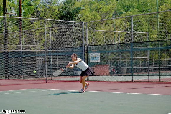 Trinity P. Leonard ’13 plays against Mills College in California over spring break. The Engineers beat Mills with an official win of 9-0, unofficial of 13-0.