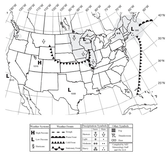 Situation for Noon Eastern Time, Friday, April 1, 2011