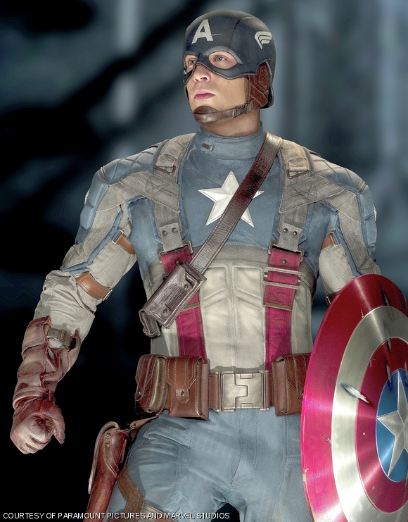 Chris Evans embodies Captain America in all of his patriotic, Nazi-crushing glory.