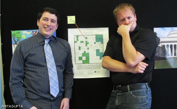 Matt McGann ’00 (left) and Chris Peterson (right), associate admissions director and admissions counselor for web communications, respectively, were driving forces behind the new admissions wiki.