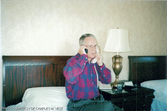 Then MIT President Charles M. Vest worked remotely from Banff, Cananda, to help coordinate MIT’s response to the September 11 attacks.