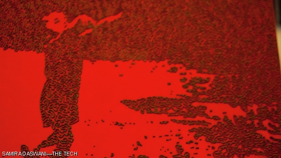 A delicate work of art by Art Politis is showcased at the art gallery at t=0.