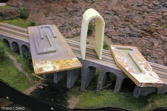 A scene in Middle Heights, which is located in the middle of one of the helical portions of the track.