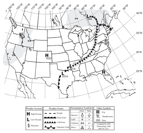 Situation for Noon Eastern Time, Friday, February 18, 2011