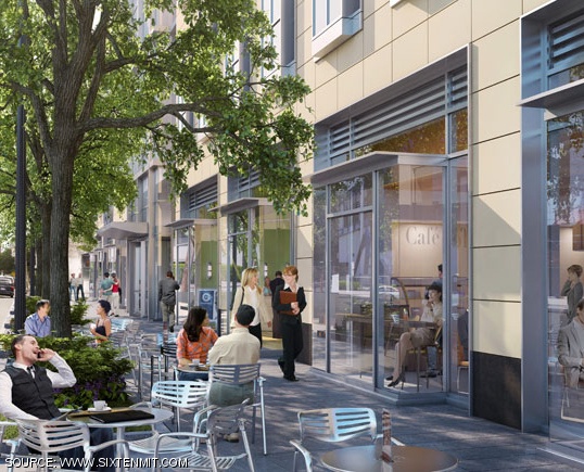Rendering of the street-level retail space at 610 Main St., which will be predominantly occupied by Pfizer.