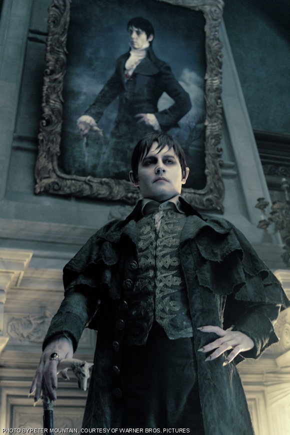Resurrected vampire Barnabas Collins (Johnny Depp) presides over his familial home in Dark Shadows.