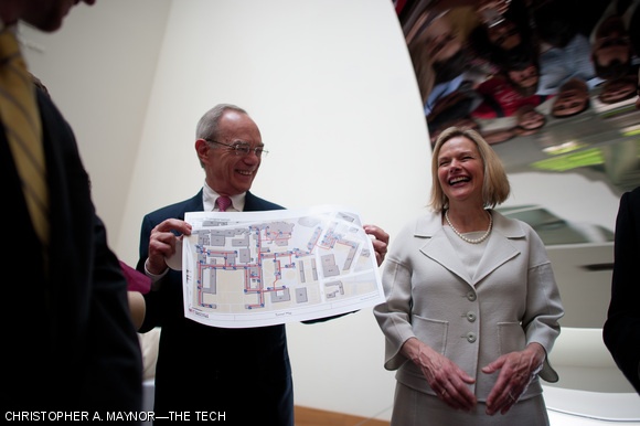Reif also received a poster-sized hacker’s map, which shows MIT’s underground tunnel network.