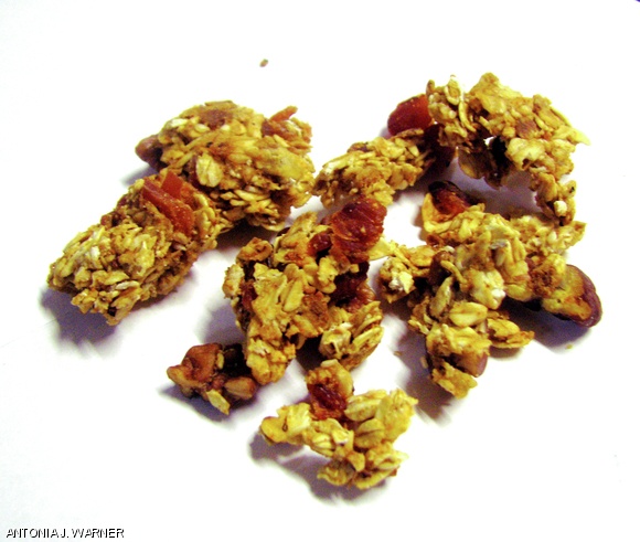 Chunks of turkey jerky give savory granola a protein-packed punch.