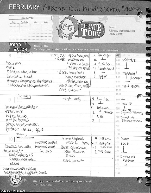 Your workout book doesn’t have to be pretty, or even on an agenda from 2012. It’s the thought that counts!