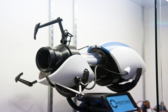 The Atlas Portal Gun on display at Comic-Con. The replica was sold out by as early as 9:40 a.m.