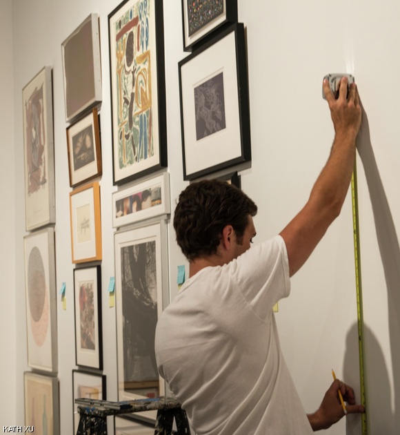 Preparations for the Student Art Loan Exhibit are currently underway at the List Visual Arts Center in Building E15.