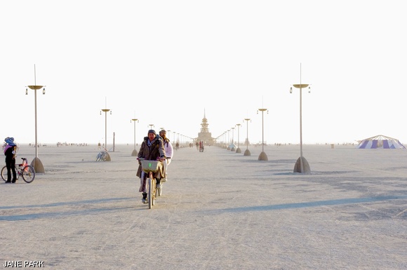 The road from the Man to the temple on the horizon.