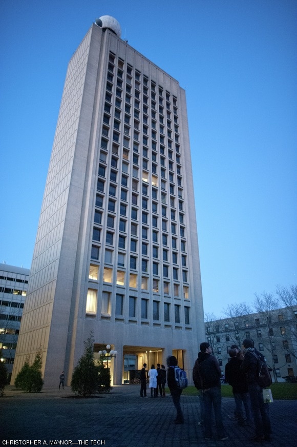 Out of the Green Building’s many windows, only a few were still lit after the blackout.