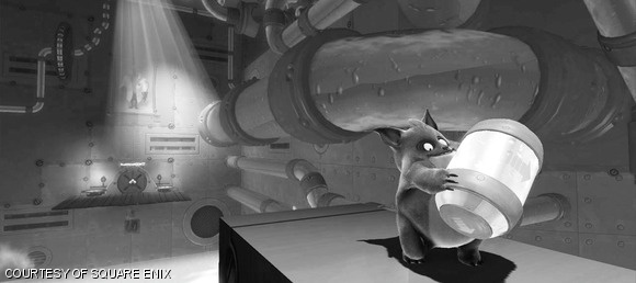 IKE (Interdimensional Kinetic Entity), an alien creature from the puzzle-platformer video game Quantum Conundrum, developed by Airtight Games and published by Square Enix.