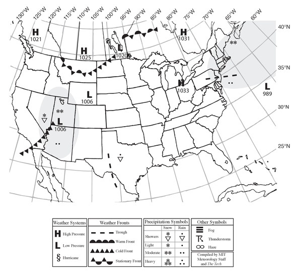 Situation for Noon Eastern Time, Friday, March 8, 2013