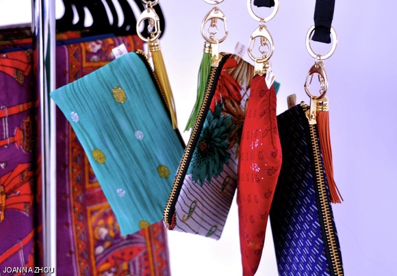 Bags made from recycled saris, produced by lallitara, one of the startups competing for the $10K Creative Arts prize this spring.