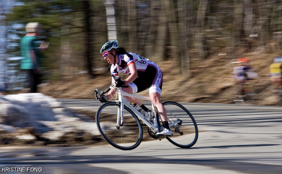 Christina Marie Birch G rounds a corner during the Westminster Criterium last Saturday. Birch finished seventh in the event.