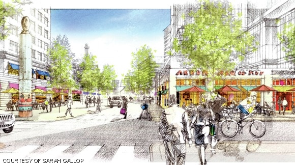 A possible view from 3rd Street. MIT hopes that new retail in Kendall Square will bring a diverse lineup of storefronts.