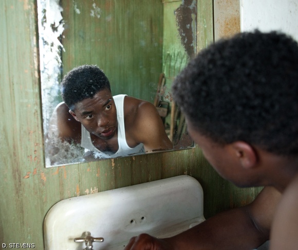 Chadwick Boseman plays Jackie Robinson, America’s first black baseball star, in 42.