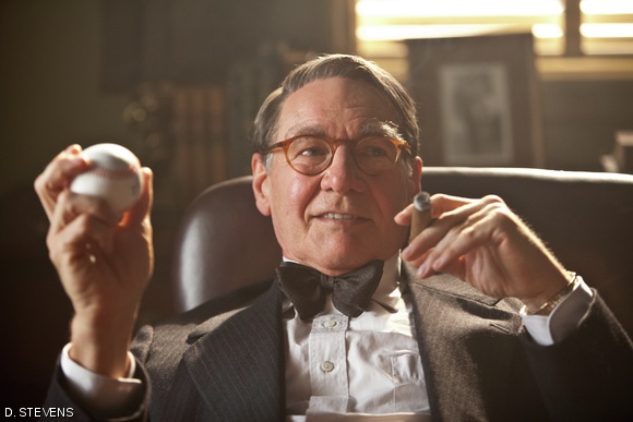 Harrison Ford plays Branch Rickey, the owner of the Brooklyn Dodgers, Jackie Robinson’s team.