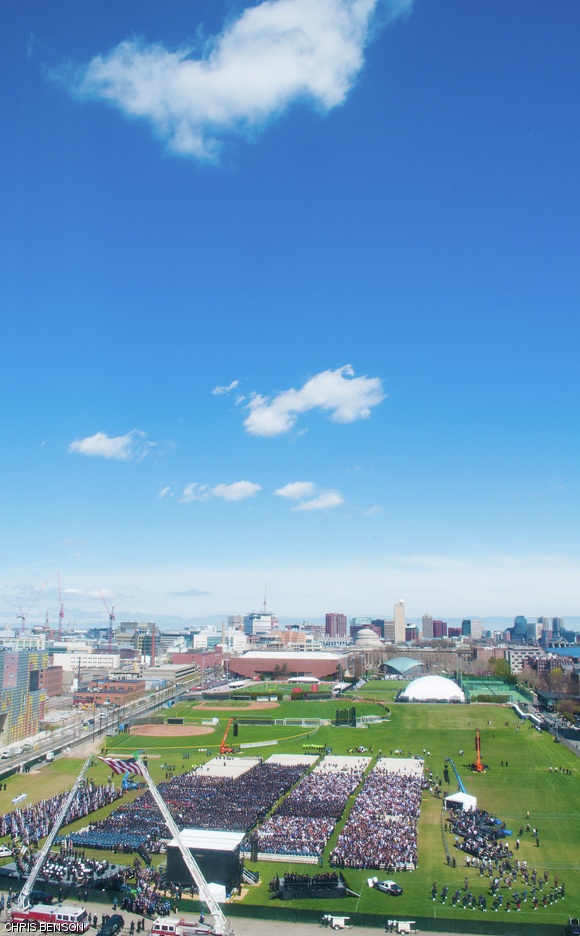 More than 10,000 guests were in attendance at the memorial in Briggs Field.