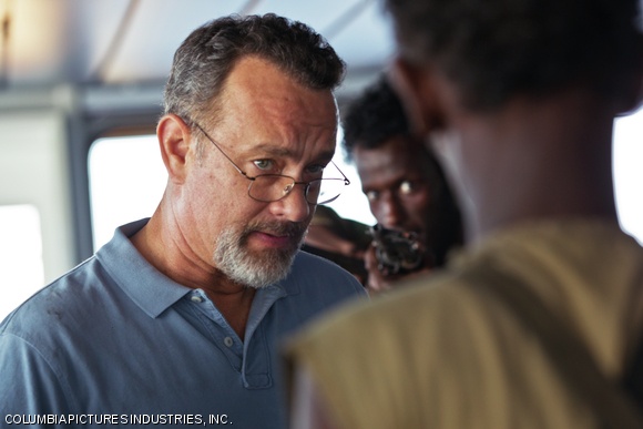 Tom Hanks being taken hostage in Captain Phillips.