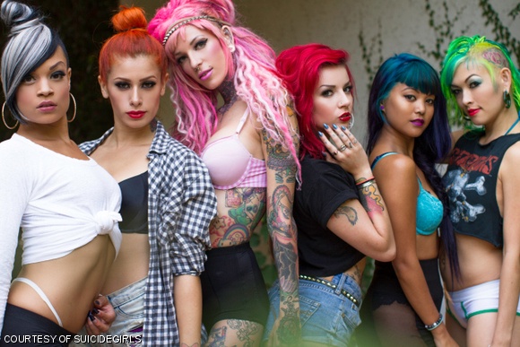 Stars of the Blackheart Burlesque Tour, organized by Missy Suicide, the founder of SuicideGirls.