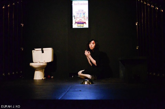 A jail worker (Anna L. Waldo ’14) becomes a prisoner in Hello Out There, directed by Hrant Gharibyan ’14.