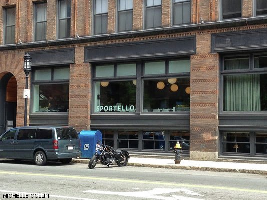 The exterior of Sportello, a diner-style restaurant in Boston.