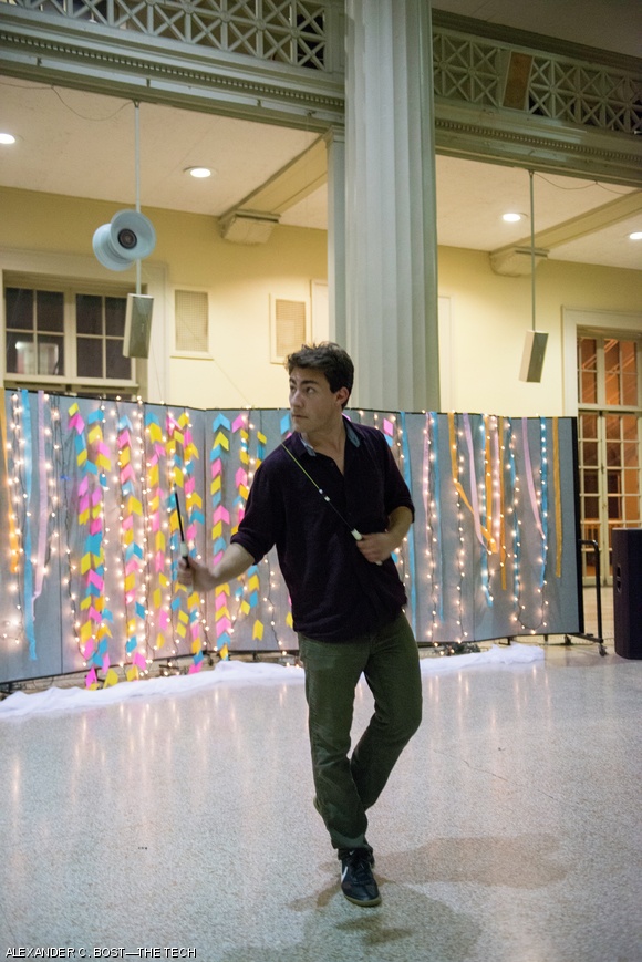 Alfred N. Mireault ’15 performs tricks with a diabolo.