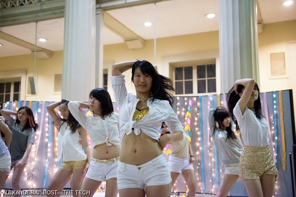 Minerva H. Zhou ’15 dances with the MIT Asian Dance Team.