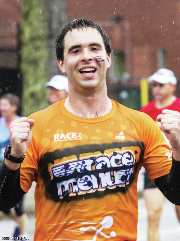 Daniel Rothenberg G runs the Boston Marathon.