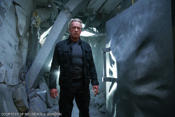 Arnold Schwarzenegger plays the Terminator in Terminator Genisys from Paramount Pictures and Skydance Productions.