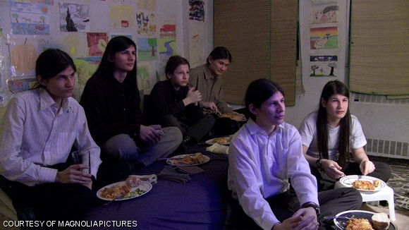 Narayana Angulo, Govinda Angulo, Jagadisa Angulo, Bhagavan Angulo, Mukunda Angulo and Krsna Angulo in The Wolfpack, a Magnolia Pictures release.