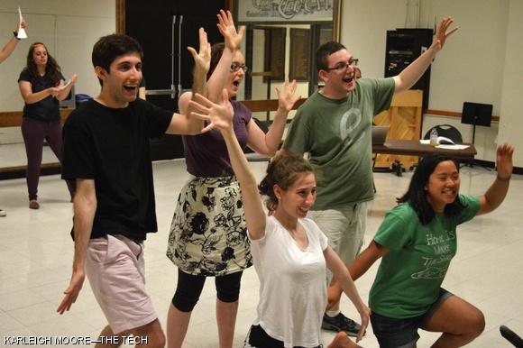 MTG cast performs a scene from The 25th Annual Putnam County Spelling Bee during rehearsal.
