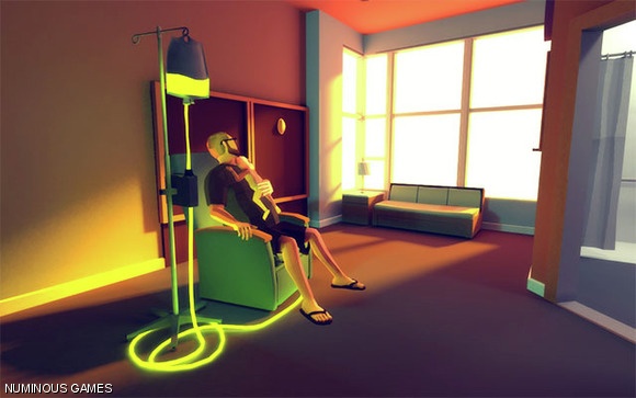 In That Dragon, Cancer, the ordeal of chemotherapy is depicted with glowing, toxic drugs.