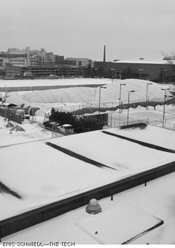 Friday’s snowstorm was severe enough that snow piled up on the J.B. Carr Tennis Bubble, causing it to partially collapse.
