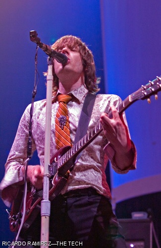 Damian Kulash, lead singer of OK Go, performs "Do What You Want." OK Go opened for Snow Patrol's concert at Agganis Arena March 28.
